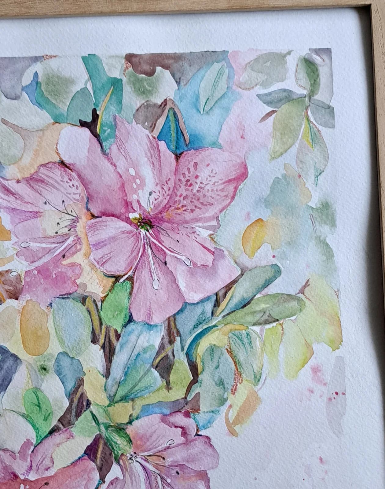 Flores de atardecer, acuarela, 28 x 34 cm