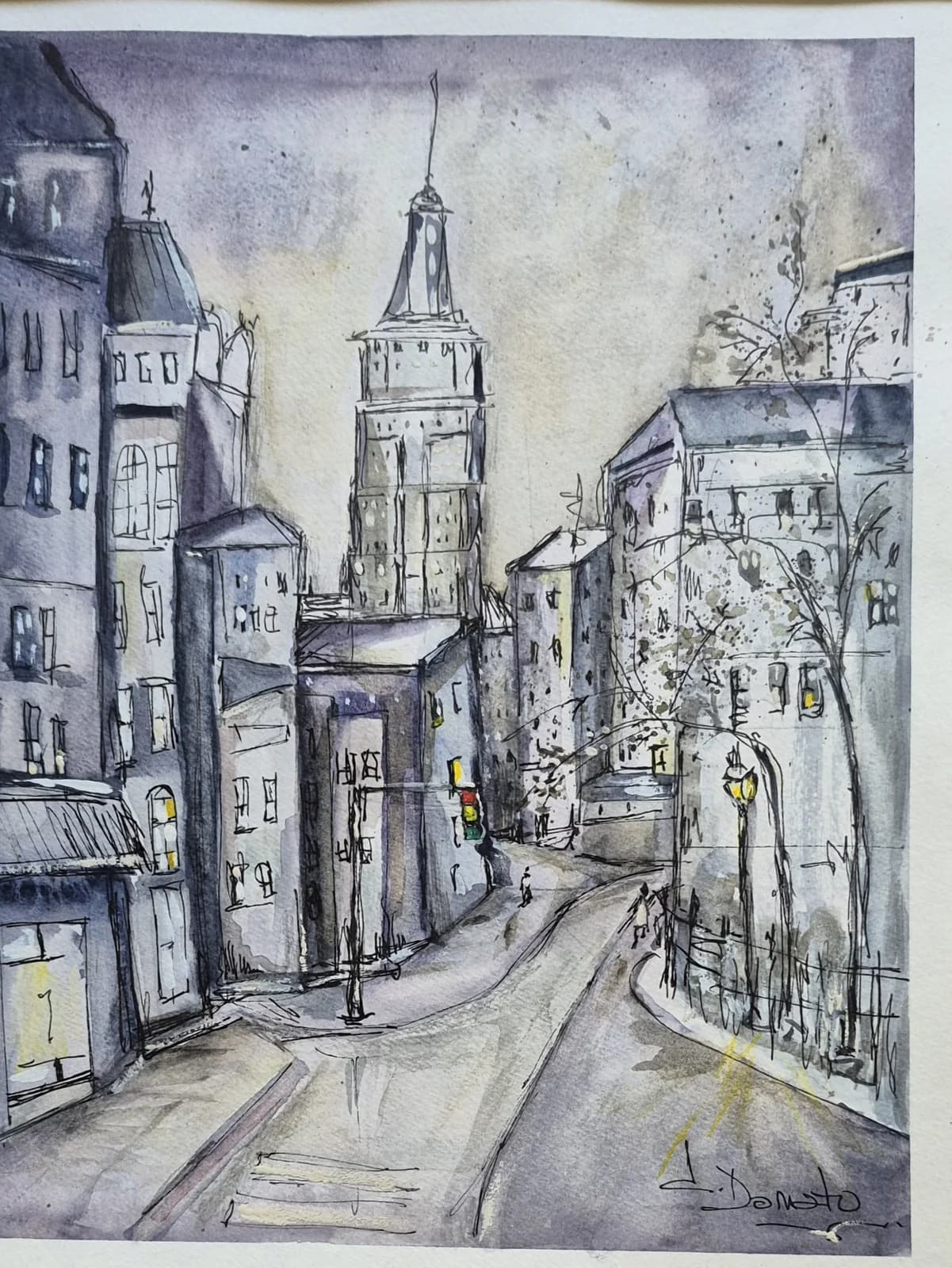 Nueva York, acuarela, 20 x 32 cm
