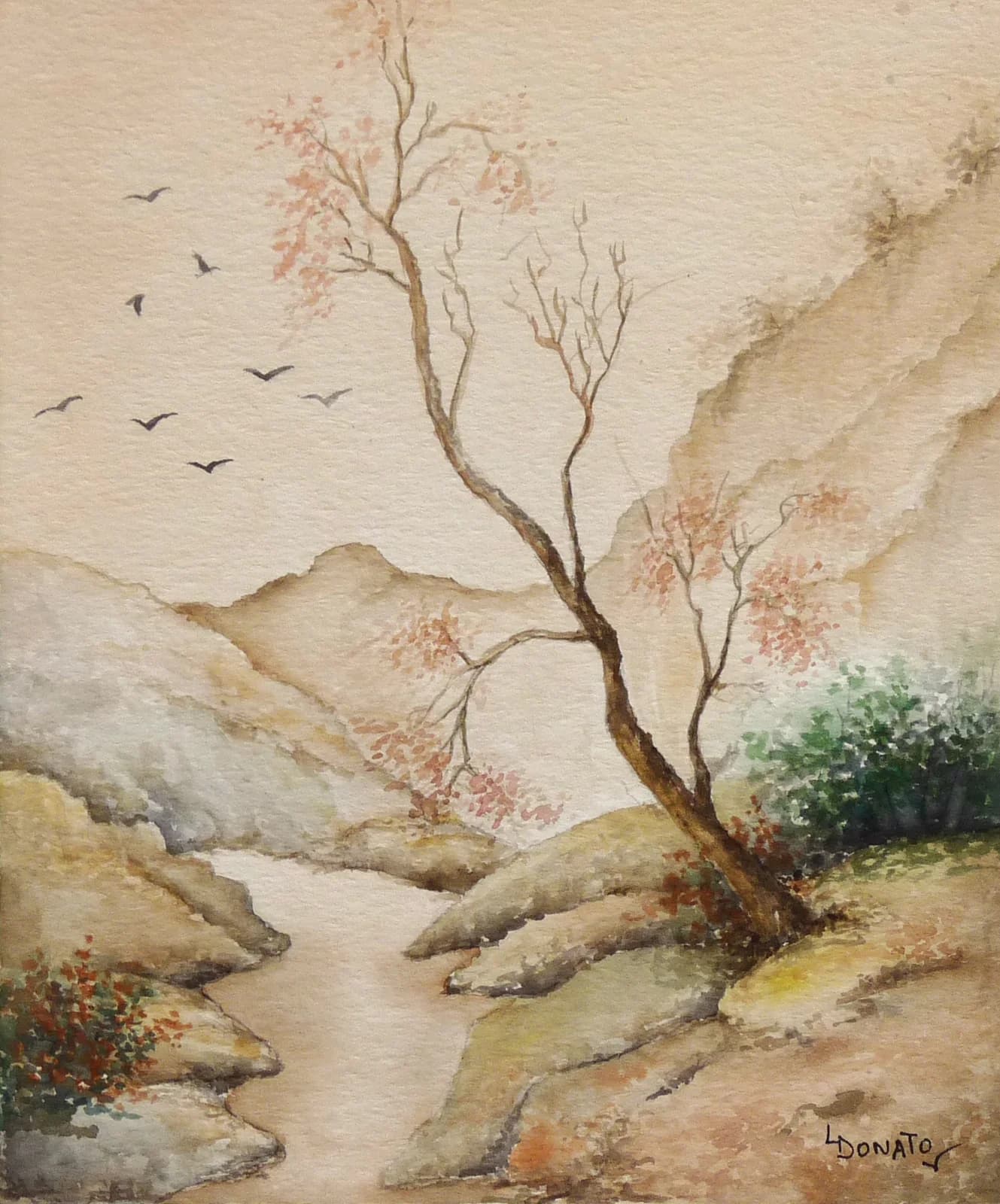 Serenidad, acuarela, 37 x 24,5 cm