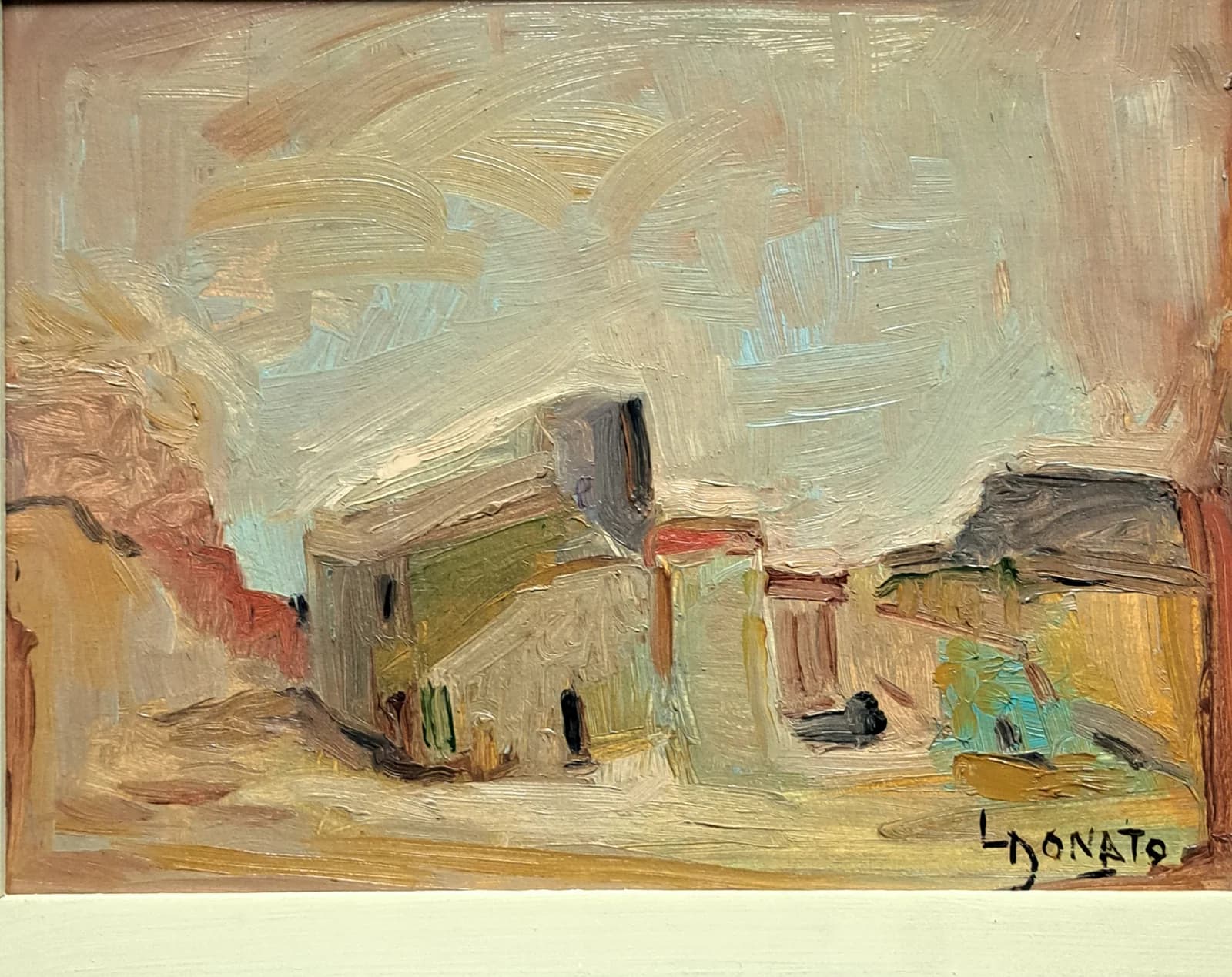 Paisaje campestre, óleo, 30 x 25 cm