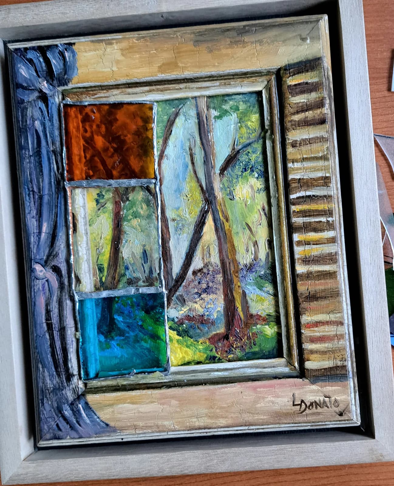 Ventana 2, óleo y vitraux